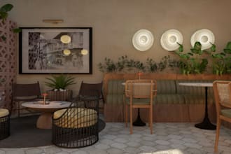 design your cafe or restaurant interior renders US based