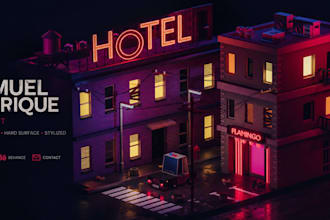 create a stylized 3d isometric room or environment in blender