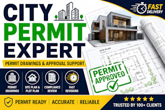 city permit drawings building permit plans site plan blueprint permit ready