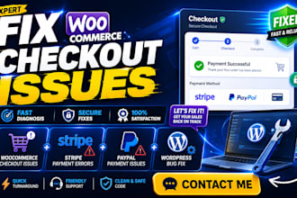 fix woocommerce checkout issues, stripe paypal payment errors wordpress bug fix