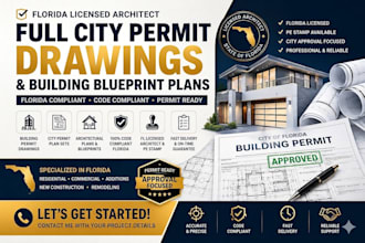full city permit drawings building blueprint plan florida licensed architect