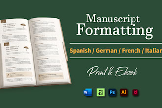 format, design spanish book german italian french manuscript formatting indesign