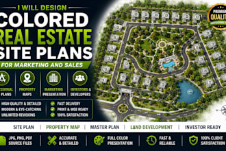 design colored real estate site plans for marketing and sales