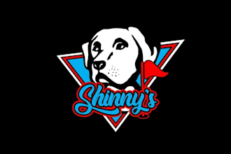 design arcade games dogs and golf logo