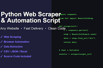 build a python web scraper or automation script for any website