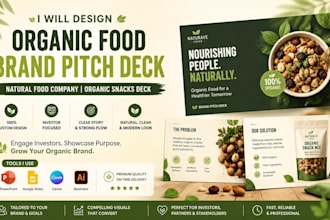 design organic food brand pitch deck natural food company organic snacks deck