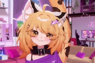 create 3d vtuber model, anime vtuber avatar, 3d vroid, vrm rigging for vseeface