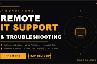 remote IT support an troubleshooting for your PC or business