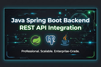 develop a java spring boot backend and rest API integration