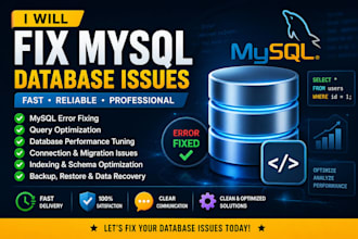 fix mysql database errors, queries , and performance issues