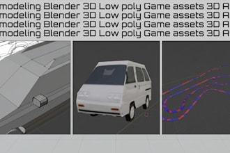create low poly 3d models and assets in blender