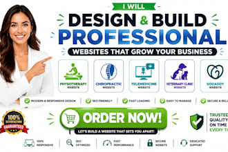 build physiotherapy chiropractic telemedicine veterinary clinic godaddy website