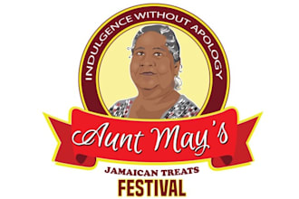 create traditional logo for a decadent jamaican finger food