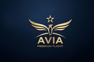 design airline, aviation, pilot or flight academy logo