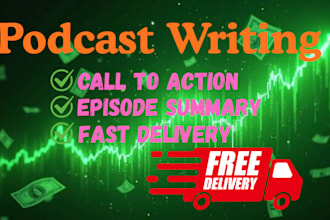 write SEO podcast show notes with timestamps in 24hrs