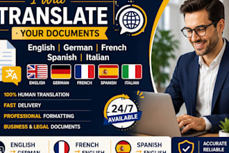 translate your document from french to english, spainish, italian german