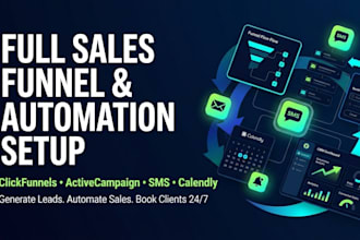 build clickfunnels sales funnel activecampaign email sms automation calendly