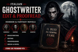 italian ghostwriter proofread edit monster werewolf vampire zombie novel ebook