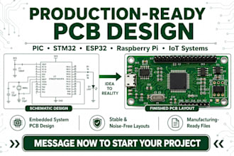 design production ready pcb for pic microcontroller stm32 esp32 raspberry pi iot