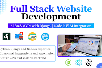 do full stack ai saas mvp development using python django and nodejs