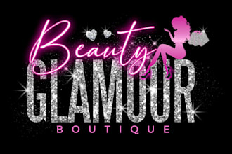 create glamour logo for perfume, fashion, clothing and jewelry