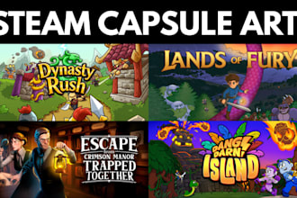 create steam capsule art game header art steam store banner game cover artist