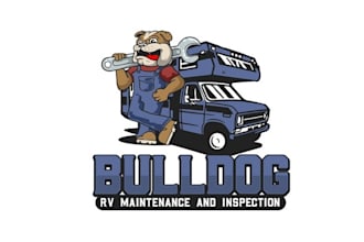 make bulldogs face logo for a mobile rv repair business