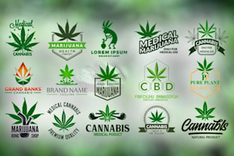 design creative marijuana,cannabis,weed,hemp logo and labels