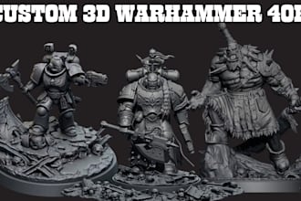 sculpt 3d miniature tabletop warhammer 40k dnd diorama figurine for 3d printing