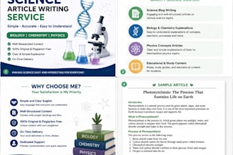 write simple science biology and chemistry articles