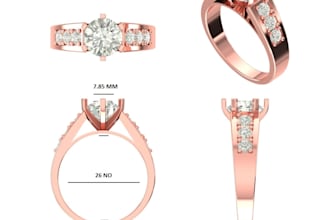 create 3d cad design with render for any studded jewellery