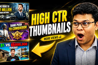 design high CTR youtube thumbnails