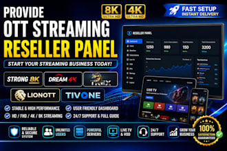 cofigure reseller panel, viral credit, m3u, strong 8k, dream 4k, trex, tivione