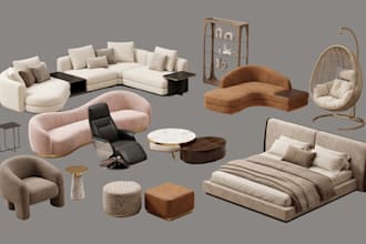 low li full perm 3d mesh furniture set for second life imvu fivem sms vrchat
