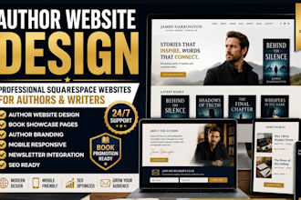 design squarespace author website, book website, squarespace author website