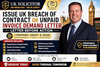 issue UK letter before action or debt recovery demand letter as a UK solicitor