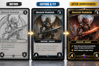 design card game resize, redesign, edit card game layout template, card game box