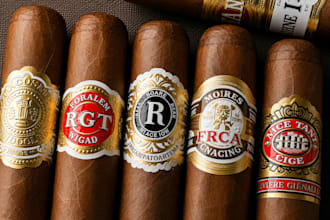 design modern premium cigar band, cigar ring, cigar box and cigar label logo