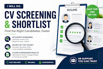 screen cvs and shortlist the best candidates for your job