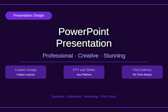 design a professional and creative powerpoint presentation for you