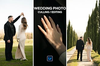 do wedding photo culling and lightroom color grading