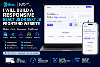 build a responsive react js or next js frontend website