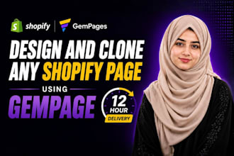 design and clone high converting shopify landing page in gempages