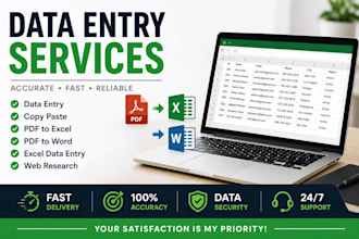 do data entry, copy past and PDF conversion