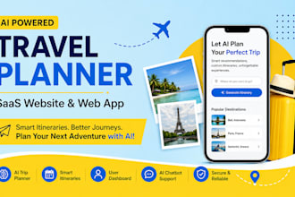 create ai powered travel planner web application, video map show