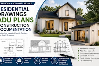residential drawings, adu floor plans construction documents tx, ny, ga, fl