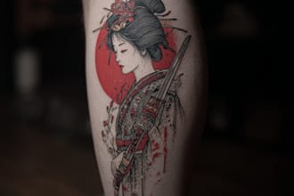 drawing a super artistic tattoo designs in japanese style