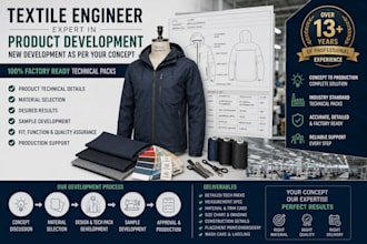 create factory ready tech packs and textile product development