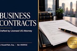 draft your business contract and legal agreement as a US attorney