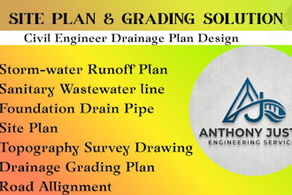 site plan, topography, drainage grading, survey drawing and road alignment az ar